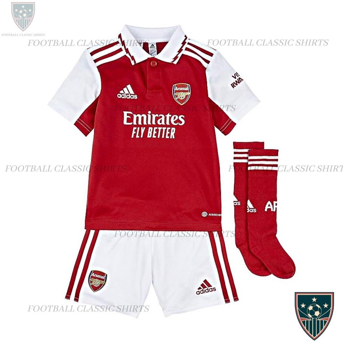 Arsenal Home Kids Football Kit 2022/23
