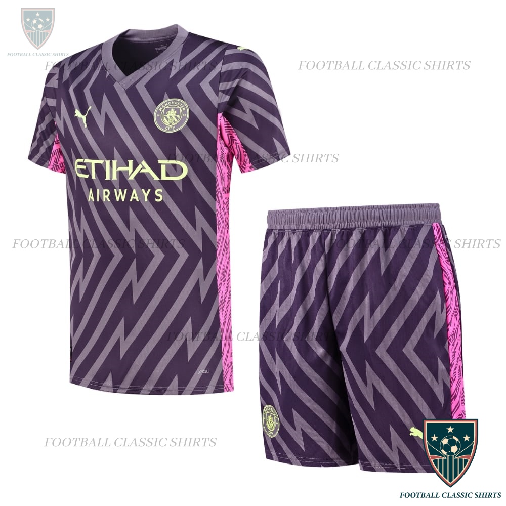 Manchester City Purple Goalkeeper Kids Football Kit