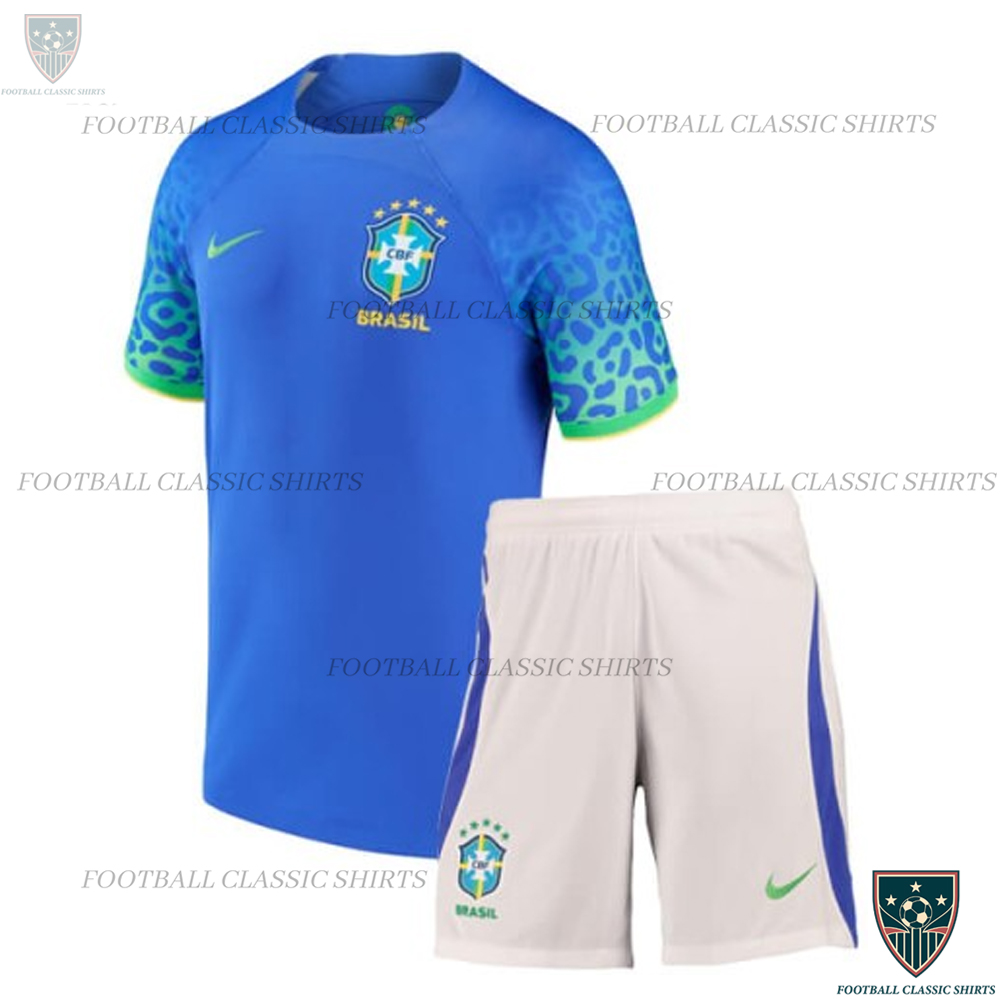 Brazil Away Kid Football Classic Kits 2022
