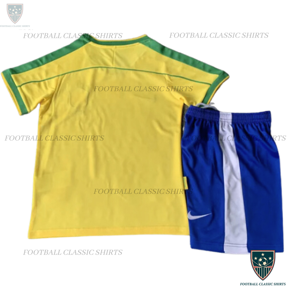 Brazil Home Kid Football Classic Kits 1998