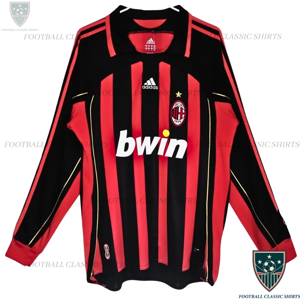 Retro AC Milan Home Long Sleeve Classic Shirt 06/07